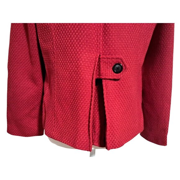 Vintage Classic Red Briggs New York Wool Blend Textured Blazer Jacket Size 10 - Picture 7 of 10